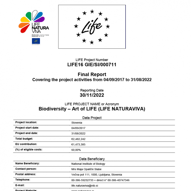 Final report of the project LIFE Naturaviva