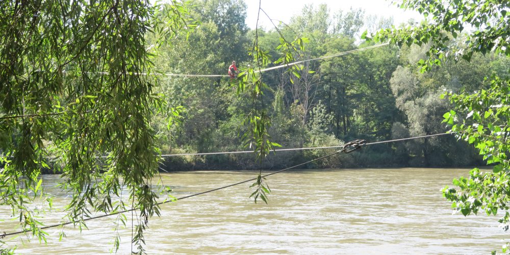 Slackline čez reko Muro